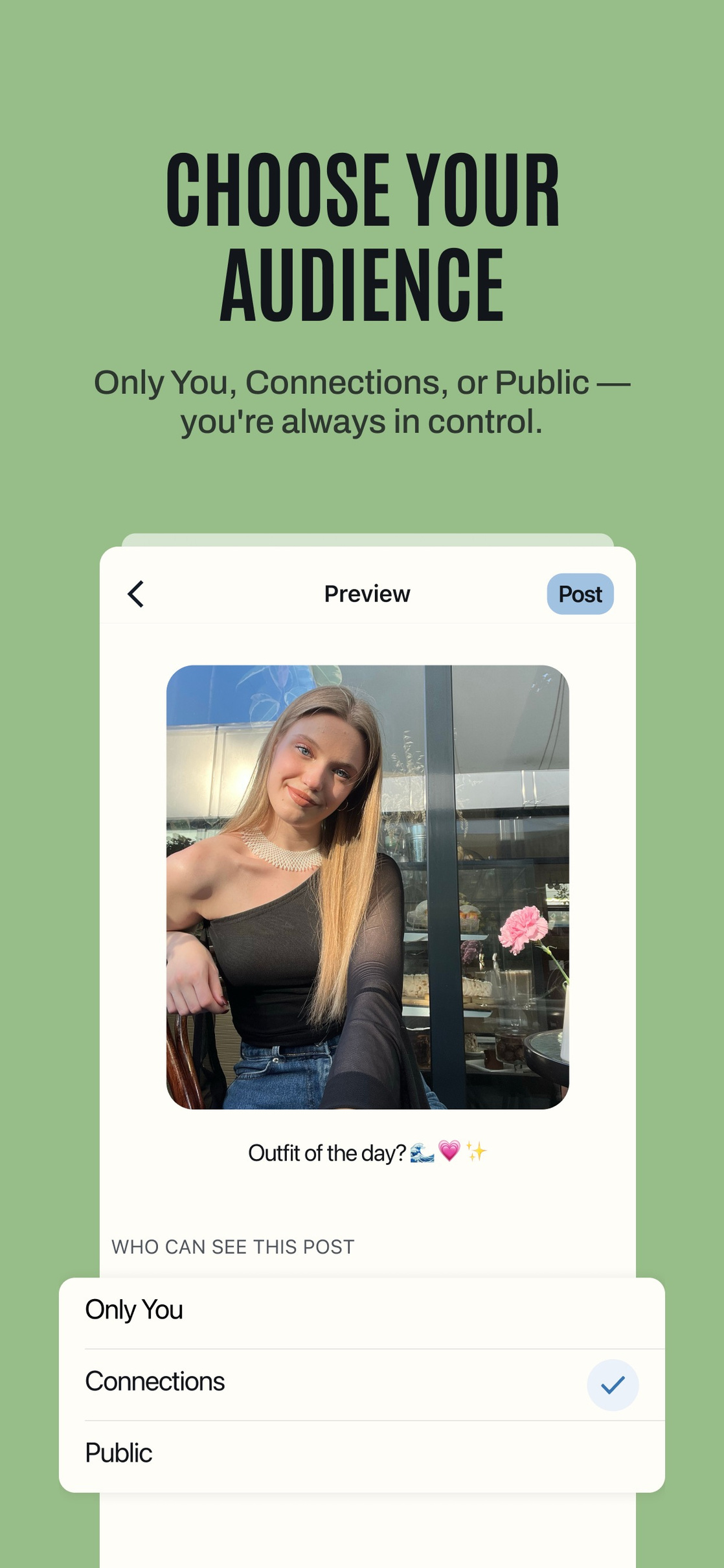 Tribela app — Choose the audience
